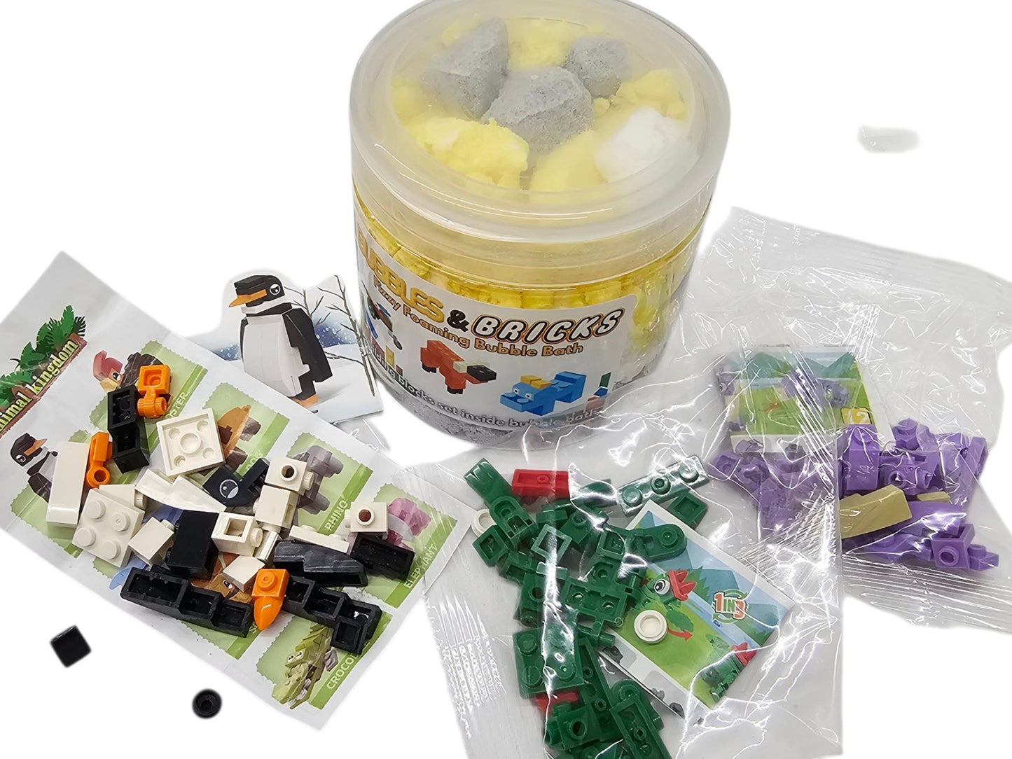 -Fizzy Bubble Bath - "Bubbles & Blocks" toy inside
