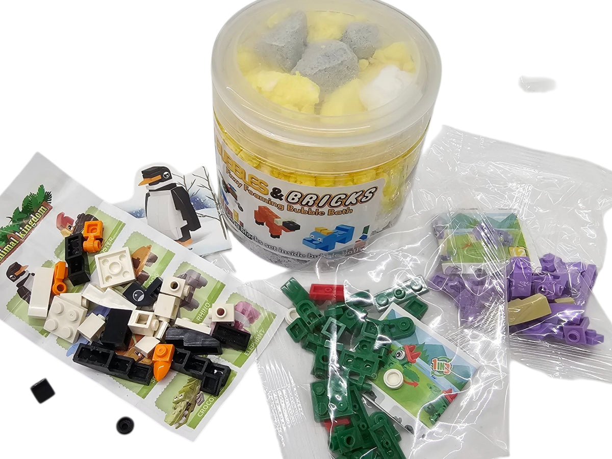 -Fizzy Bubble Bath - "Bubbles & Blocks" toy inside